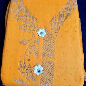 Cotton Semi-stitched Suit Printed Bottom N Dupatta