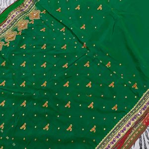 beautiful green colour saree