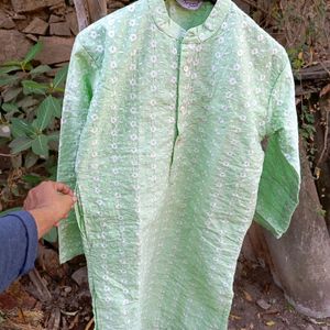 Jompers Embroidery Mit Green Kurta