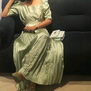 Green A Line Dress