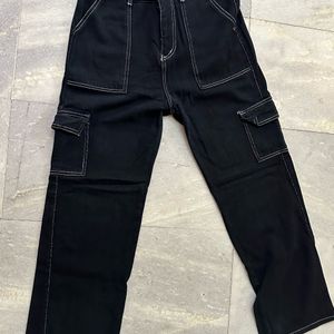 Black Cargo Type Jeans