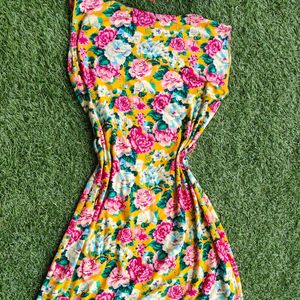 ❗109°F: Multicolour(yellow) Floral Midi Dress