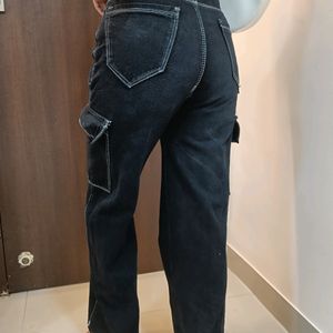 Black Cargo Jeans