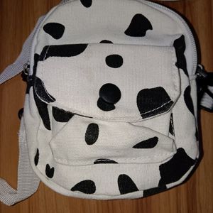 Cow Print Canvas Crossbody Bag