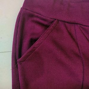 Maroon flared pant