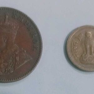 Two old Indian coin set