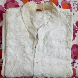 Men White Chikankari Kurta 5