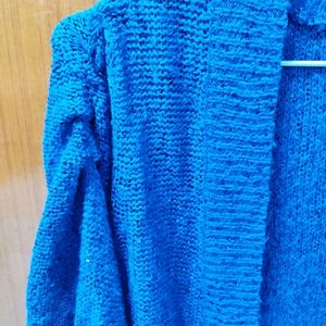 Blue Shinny Winter Shrug Sweater