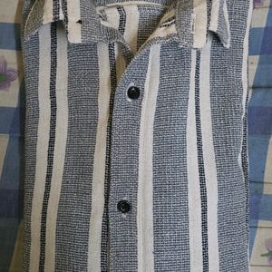 Zara Balck And White Striped Casual Cotton Shirt