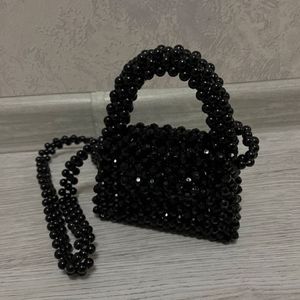 Cute Black Beaded Bag