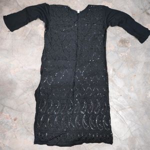 Black Embroidered Kurta