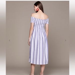 LABEL RITU KUMAROff-Shoulder Smocked A-line Dress