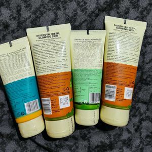 😍Pack Of 4..Pilgrim Face Wash And Sunscreen Combo