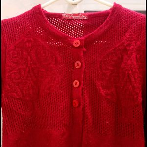 Red Woollen Sweater With Free Gift 🎁