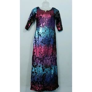 Rainbow Dress Party Wear