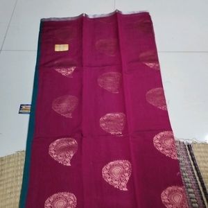 Beetroot Colour Silk Cotton Saree...