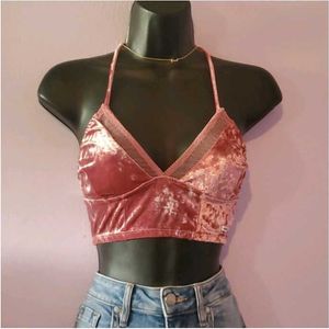 Velvet pink bralette