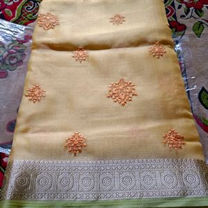 Organza Thread Work Saree