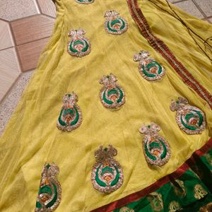 Yellow Embroidered Long Kurti