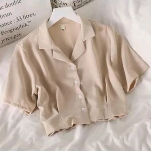 Beige Crop Shirt