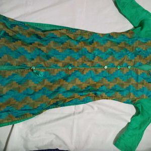 Green Churidar Top