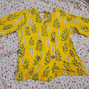 Yellow Floral Boho Top