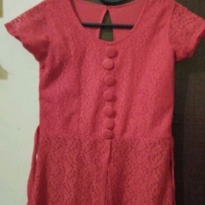 Red Front Cut Kurti ..