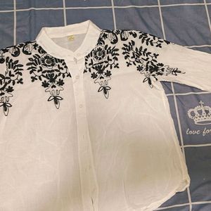 White Shirt With Amazing Black Detailing