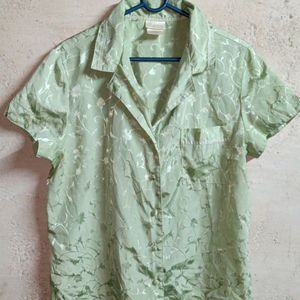 Women's Stylish Shirt Top Sleepwear Green