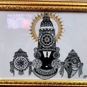 Beautiful Tirupati BALAJI Mandala Art Photo Frame