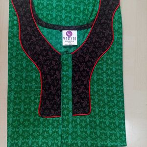 XL Green Brown Cotton Nighty