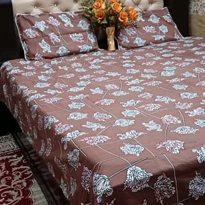 Double Bedsheet With Two Pillow Cover