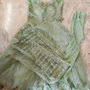 Beautiful Seagreen Anarkali Suit