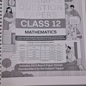 Class 12 Oswall Sample Paper 2023-24