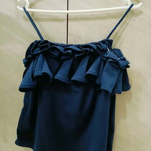 Navy Blue Off shoulder Top