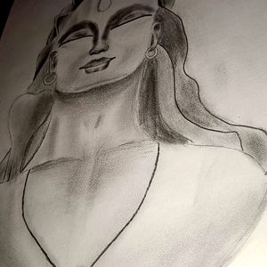 Adiyogi Shiv Ji Sketch.