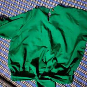 Green Crop Top For Women