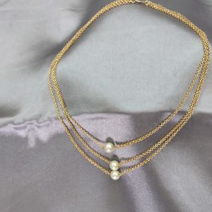 Stylish 3 Layer Chain With Pearl