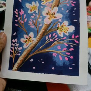 Aesthetic Floral Painting On A5 Sheet