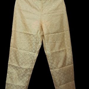 Morpankh Golden Beige Ankle Length Straight Pant