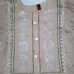 Golden Nude Coloured Kurta Pant Set