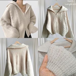 Pound Cable Zipup Knit Sweater