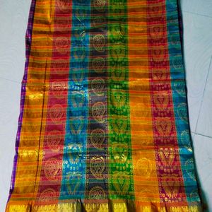 Multi Colour Kanjeevaram Silk Saree