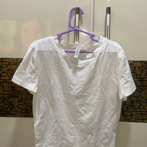 h&m white fitted tshirt