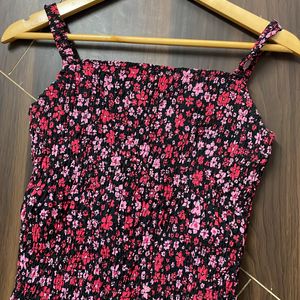 Pink Floral Crop Top