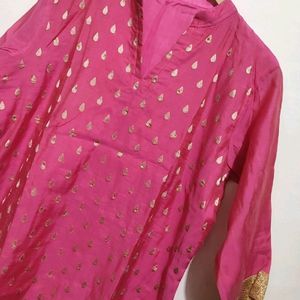 Rose Pink Plazo Suit With Dupatta For 40 Bust