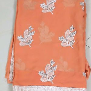 Chiffon Saree With Embroidery Design