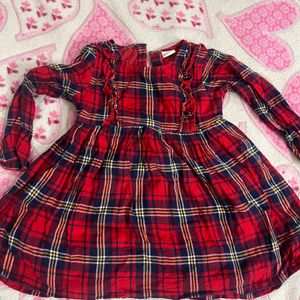 Babyhug Winter Frock Multi Colour