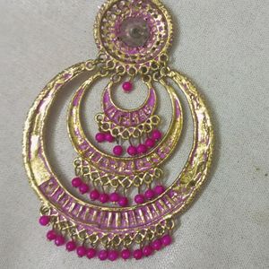 3 Layer Pink Circle Earring