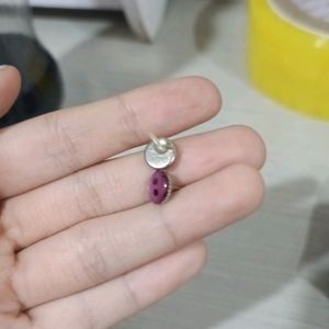 purple smile earring stud